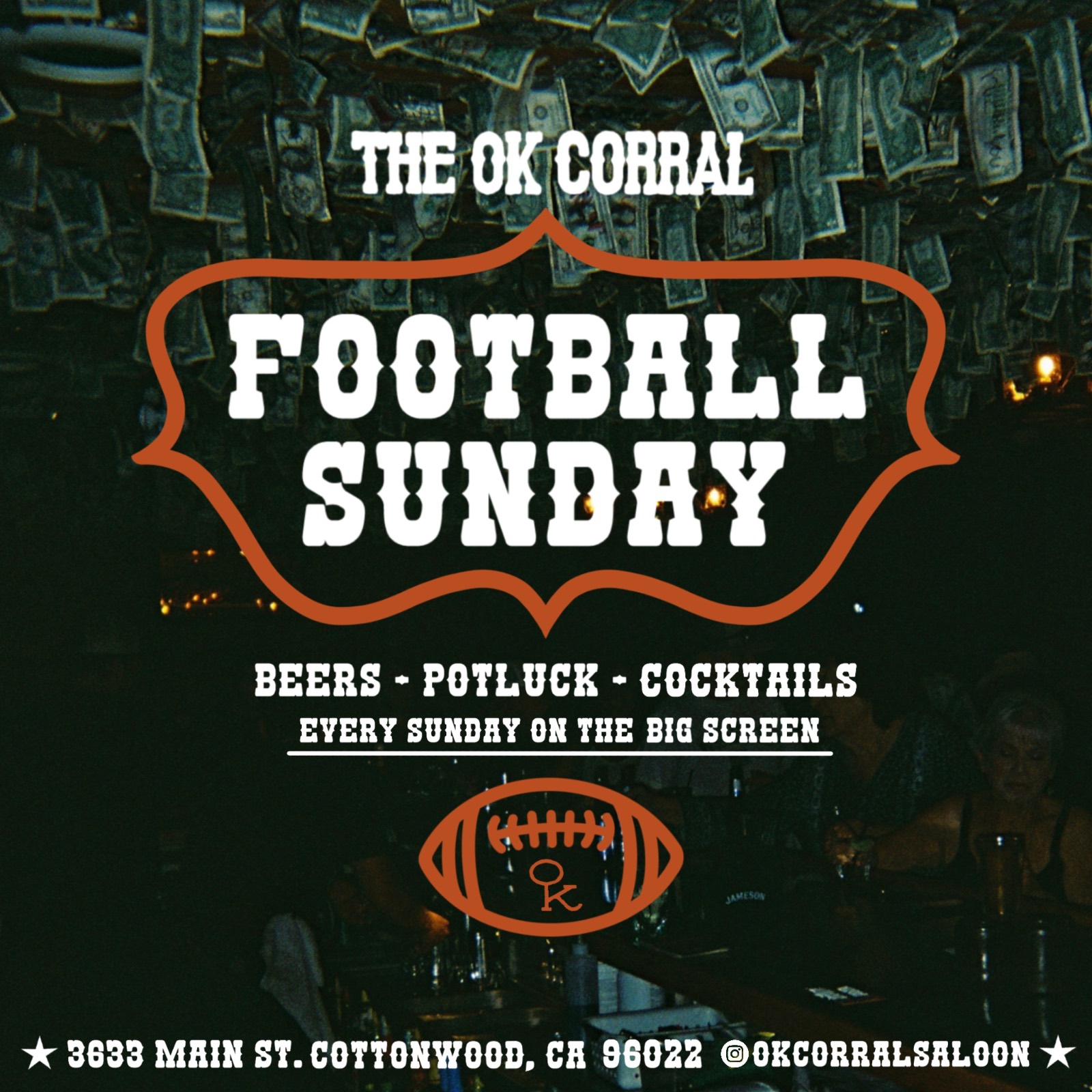 Sunday Football Potluck poster